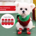 Santa chaussettes pour animaux de compagnie chats petits et moyens chiens d&#39;automne et d&#39;hiver chaleureux chaussures élastiques accessoires